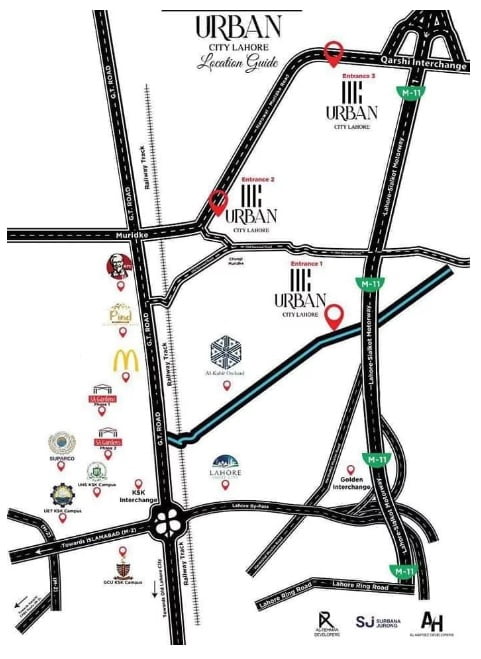 Urban City Lahore Location Plan