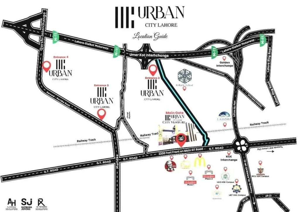 Location of City Oasis Block of Urban City Lahore