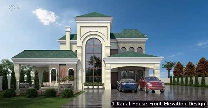 1 One Kanal House Spanish Front Elevation Design (4)