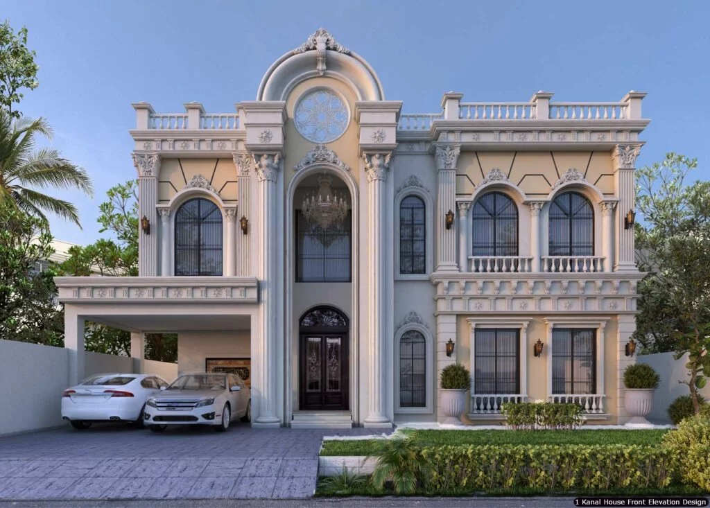 1 One Kanal House Victorian Front Elevation Design Ideas (1)