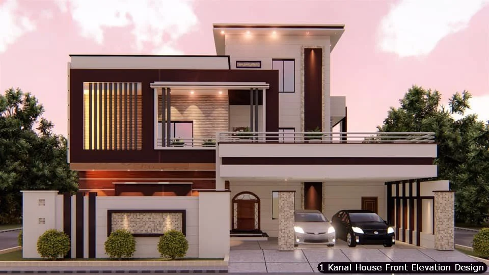 1 One Kanal Modern House Front Elevation Design (14)