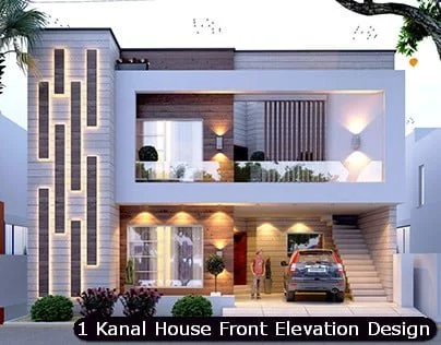 1 One Kanal Modern House Front Elevation Design (2)