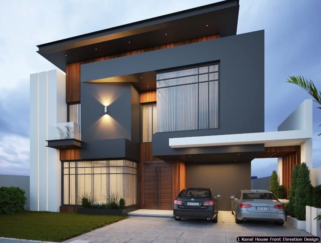 1 One Kanal Modern House Front Elevation Design (23)