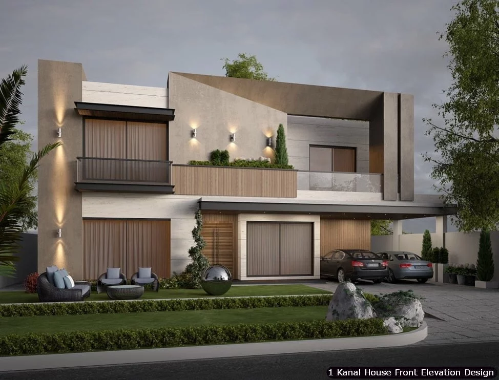 1 One Kanal Modern House Front Elevation Design (26)