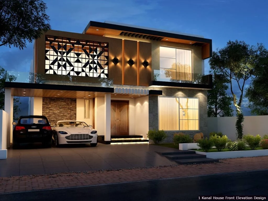 1 One Kanal Modern House Front Elevation Design (29)