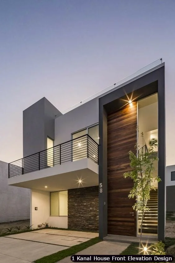 1 One Kanal Modern House Front Elevation Design (31)