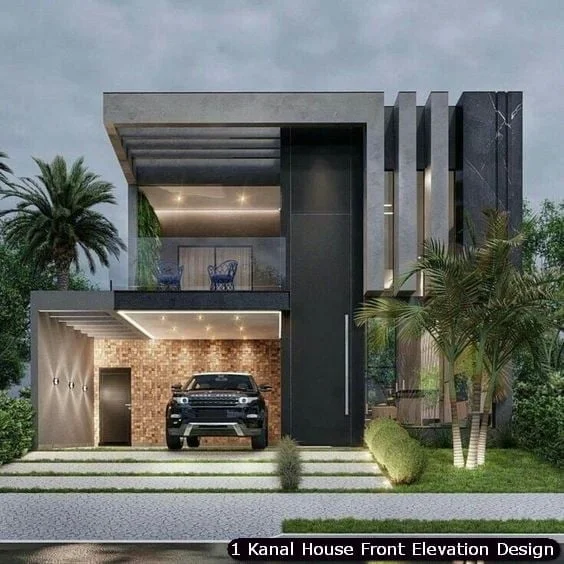 1 One Kanal Modern House Front Elevation Design (34)