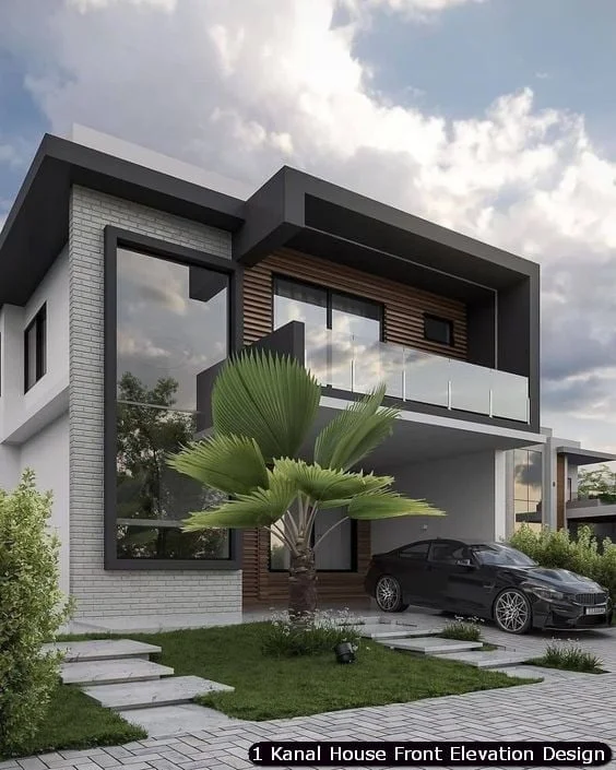1 One Kanal Modern House Front Elevation Design (36)