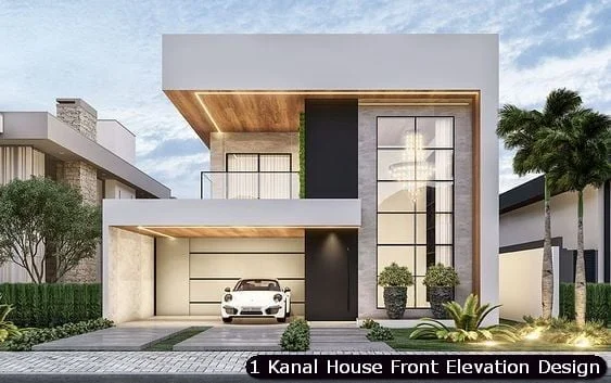 1 One Kanal Modern House Front Elevation Design (37)