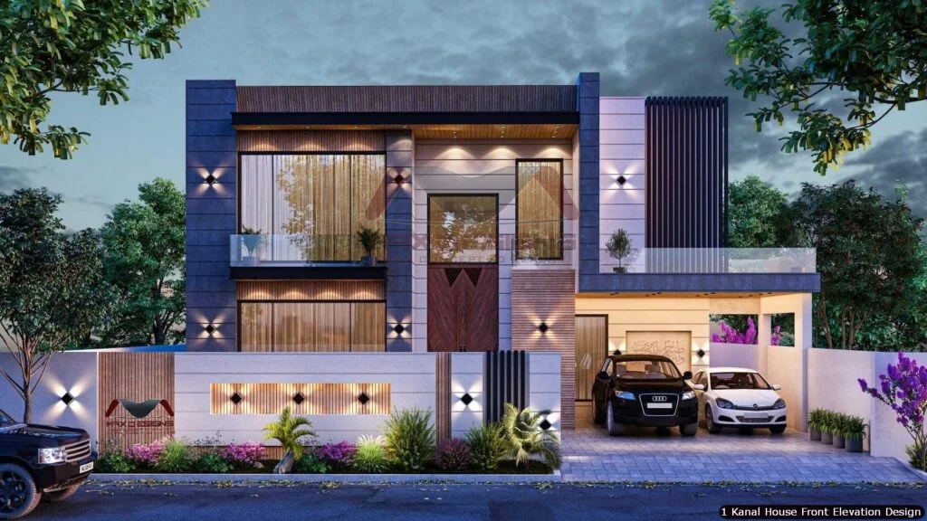 1 One Kanal Modern House Front Elevation Design (39)