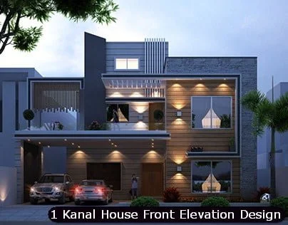 1 One Kanal Modern House Front Elevation Design (4)