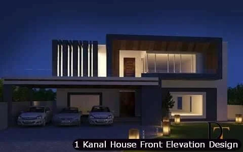 1 One Kanal Modern House Front Elevation Design (6)