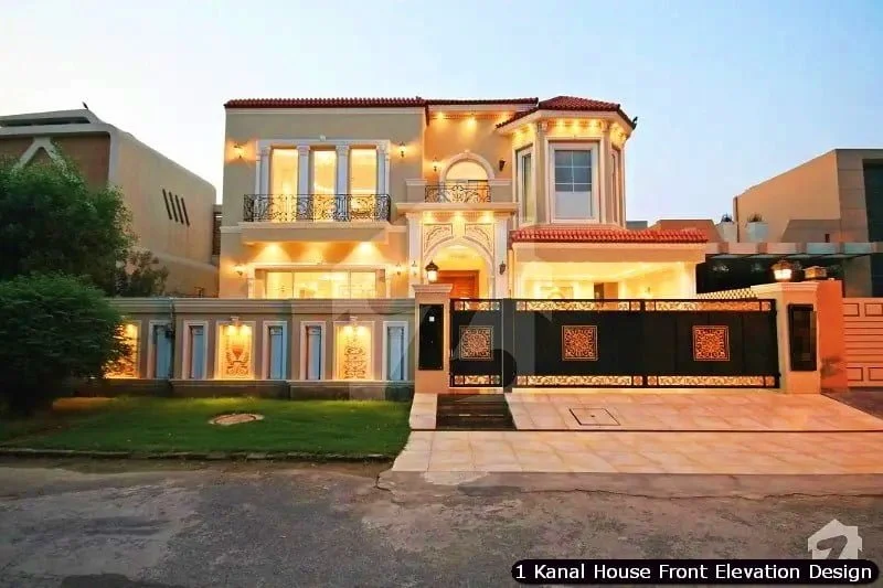 1 One Kanal Modern House Front Elevation Design (8)