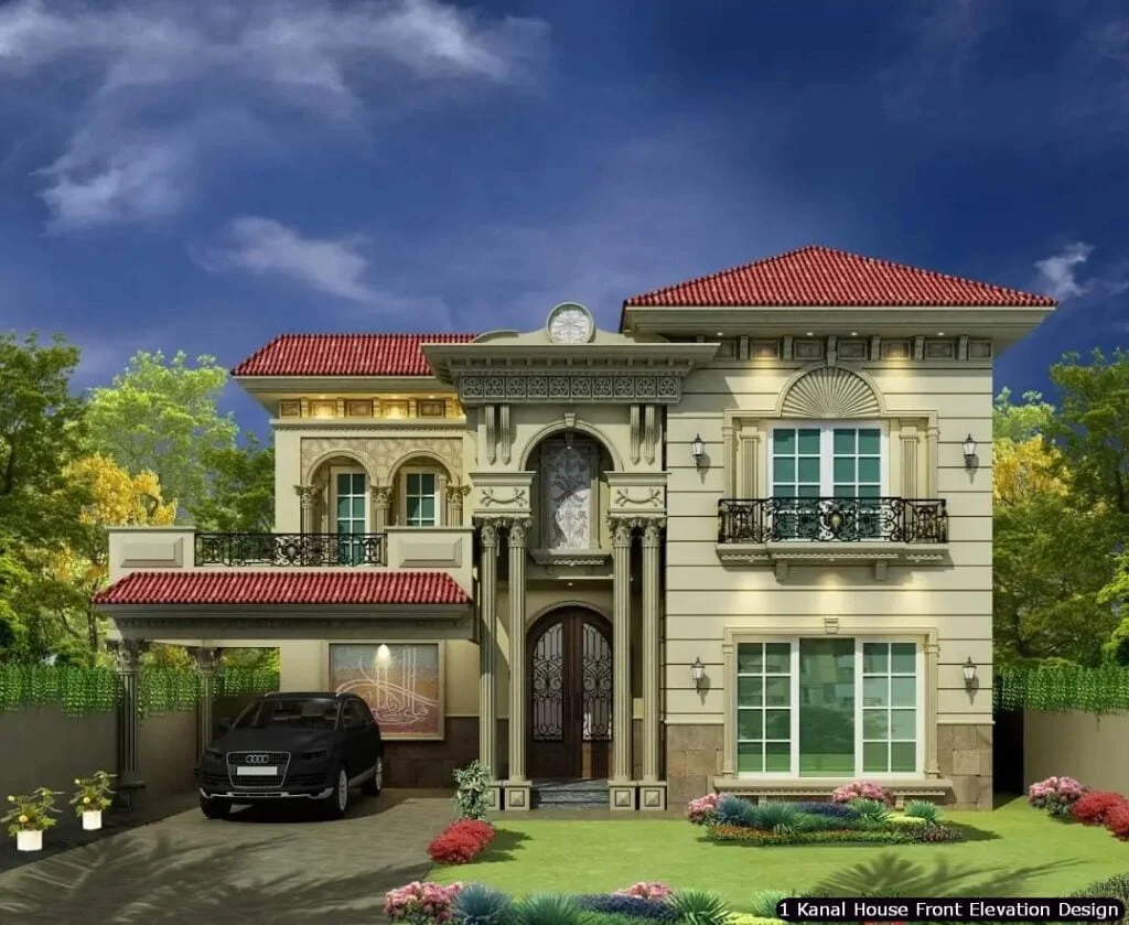 1 One Kanal Traditional House Front Elevation Design Ideas (50)