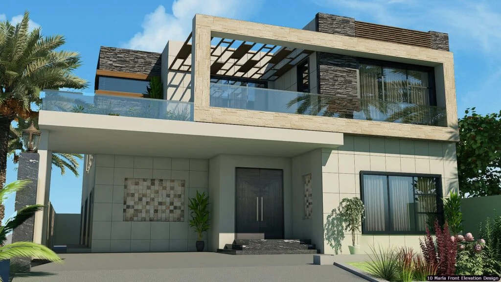 10 Marla House Front Elevation Design (219)