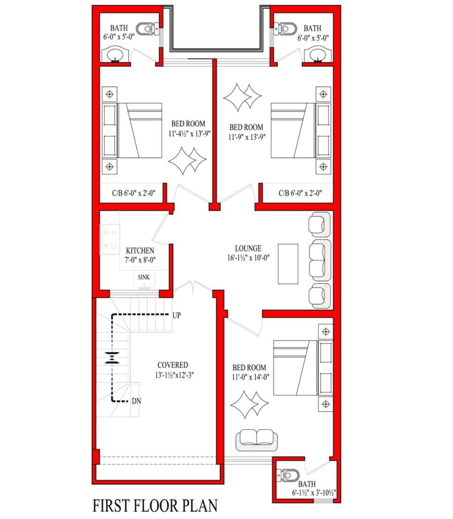 5 Marla Best First Floor Plan