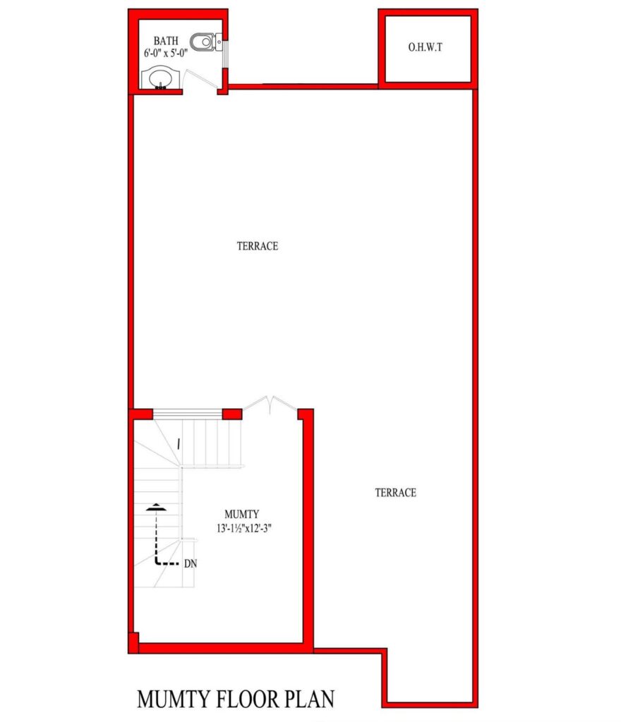 5 Marla Best House Plan Roof Floor