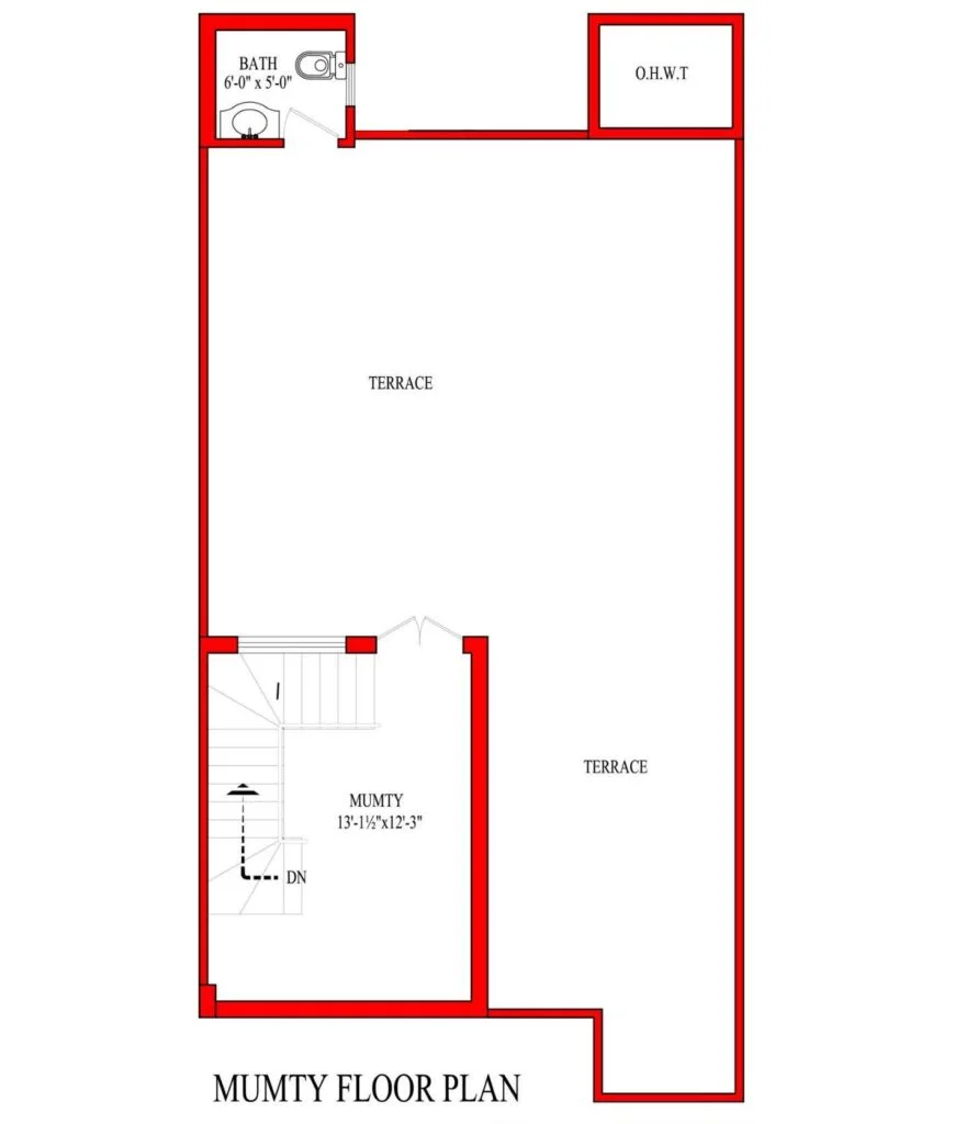 5 Marla Best House Plan Roof Floor