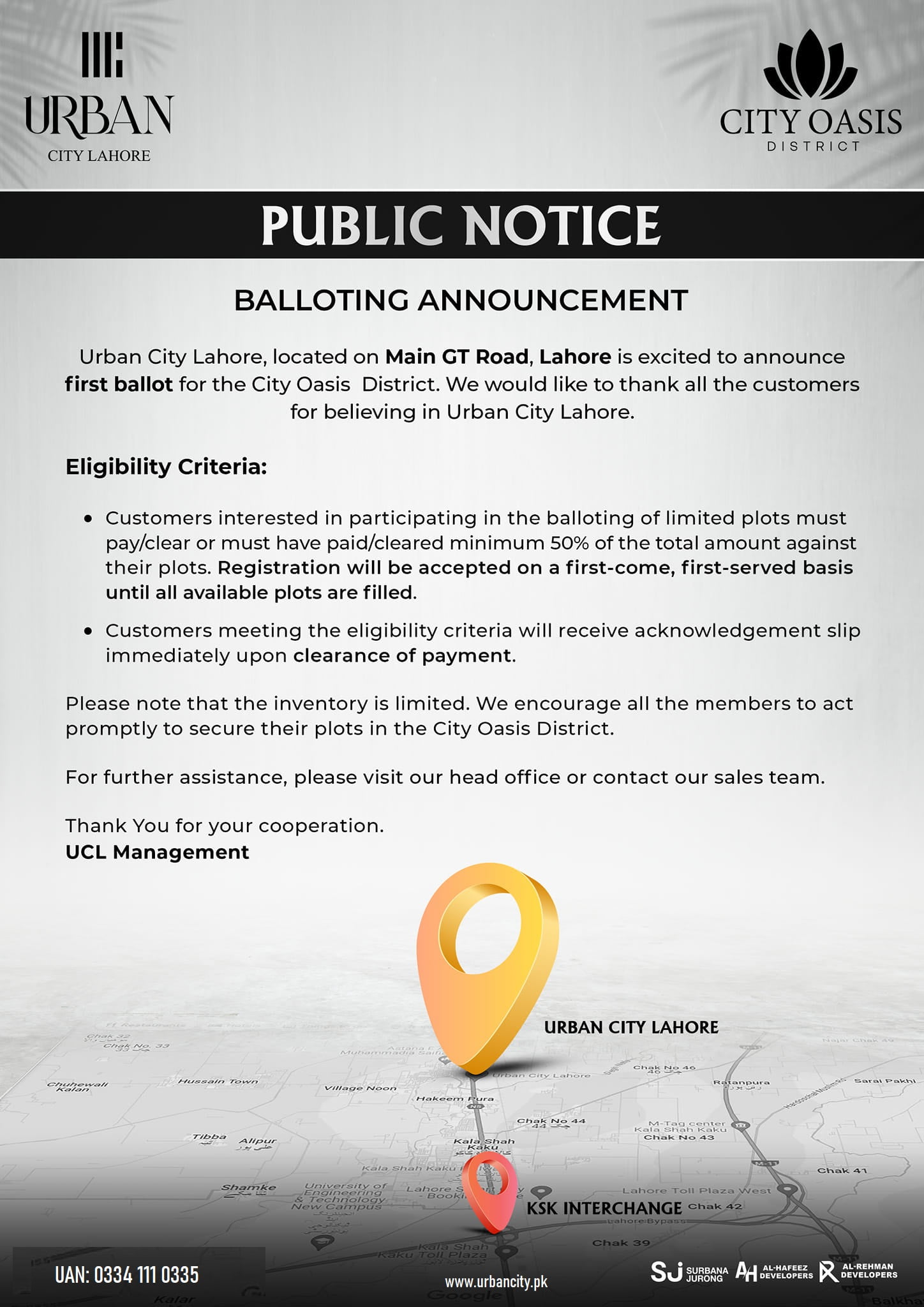 Balloting Notice for City oasis