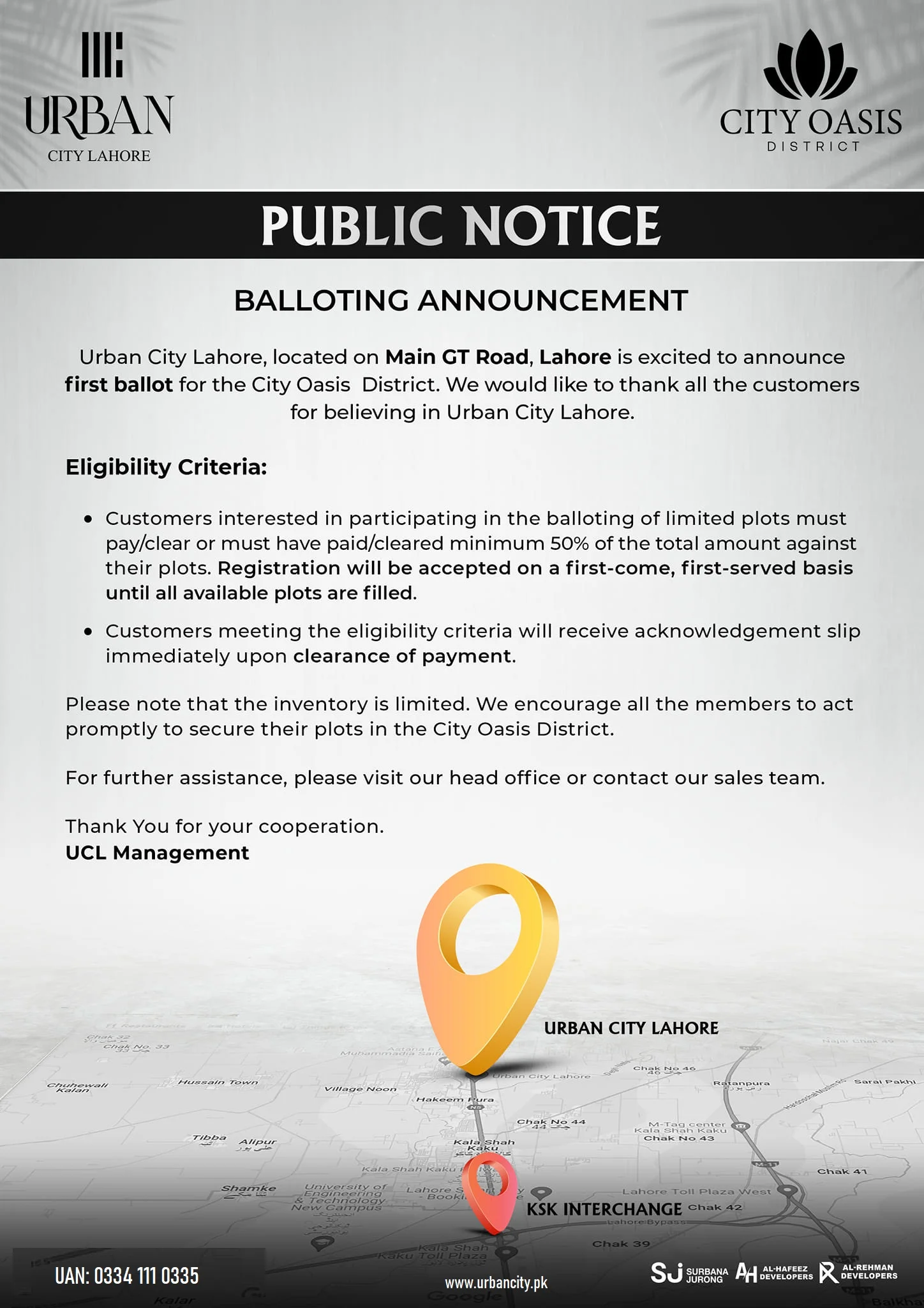 Balloting Notice for City oasis