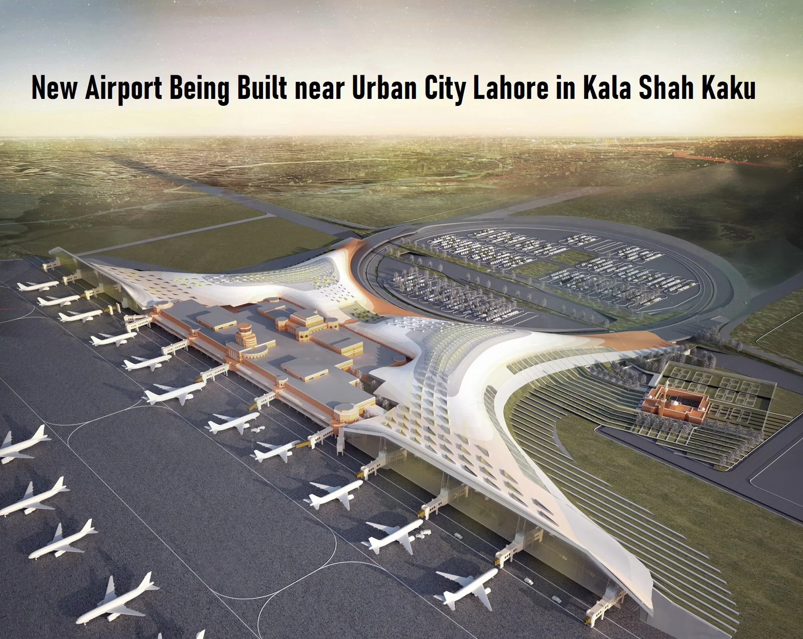 New Airport in Lahore being constructed near Urban City Lahore Kala Shah Kaku